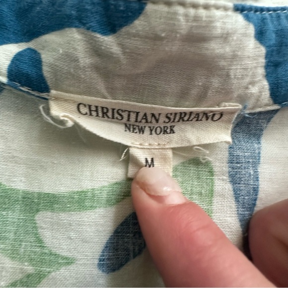 Christian Siriano Blue and Green Linen Matching Vacation Resortwear Set - Picture 2 of 12